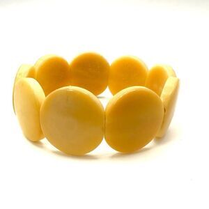 Yellow tagua but stretchy bracelet